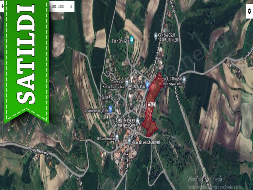 Arnavutköy Baklalıda Satılık Arsa , 1,753 M2 Merkezde Evlerin Yakını Yolu Var