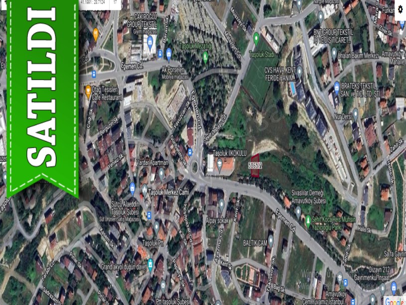 Arnavutköy Taşolukta Satılık Arsa , 610 M2 Cadde Cephe İmarlı 