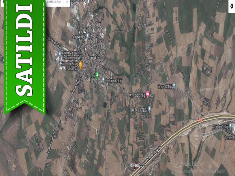 Silivri Fenerköyde Satılık Arsa , 421 M2 Otoyola Cephe Yolu Var