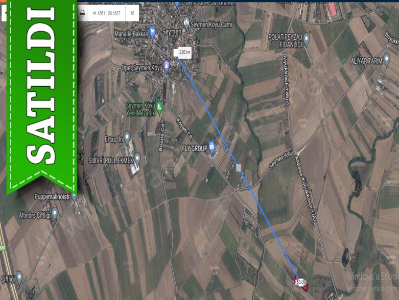 Silivri Seymende Satılık Arsa , 749 M2 Resmi Yola Cephe Çevrili 