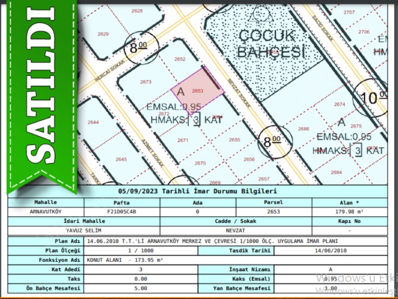 Arnavutköy Yavuzselim Mah Satılık Arsa , 180 M2 3 Kat İmarlı Müstakil