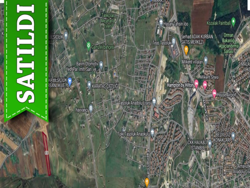 Arnavutköy Haraççıda Satılık Arsa , 1000 m2 Çaplı Yolu Var