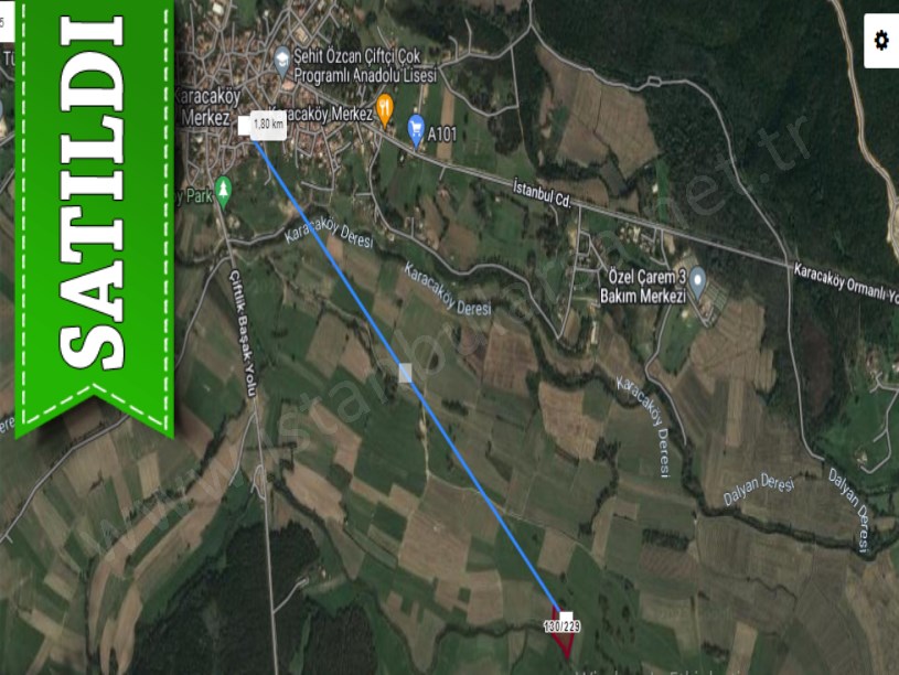 Çatalca Karacaköyde Satılık Arsa , 6,747 M2 Yolu Var Hisseli