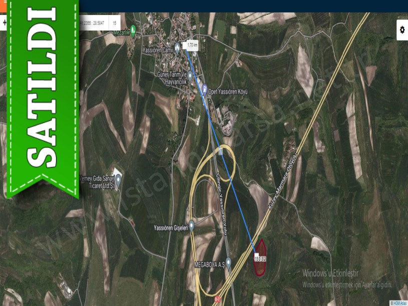 Arnavutköy Yassıörende Satılık Arsa , 773 M2 Otobana Cephe Hisseli 