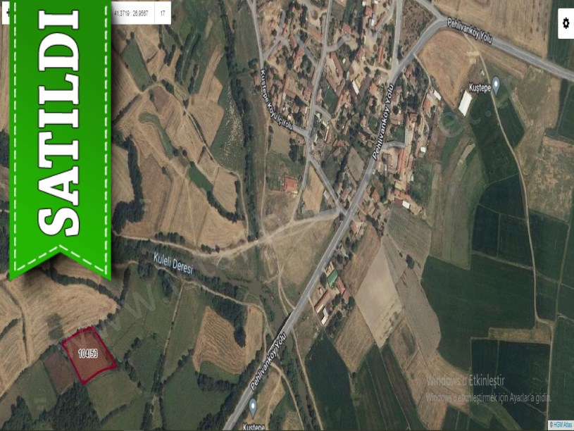 Kırklareli Pehlivanköy Kurtuluş Köyünde Satılık Arsa , 1,021 m2 Hisseli 