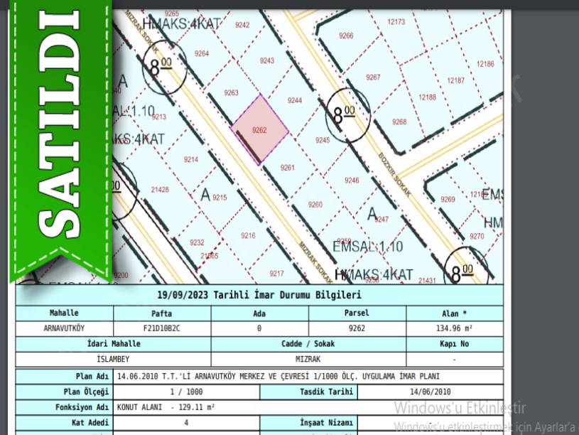 Arnavutköy İslambeyde Satılık Arsa , 135 M2 4 Kat İmarlı Müstakil