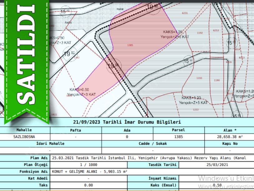 Arnavutköy Sazlıbosnada Satılık Arsa , 1,340 M2 Hisseli Yolu Var 