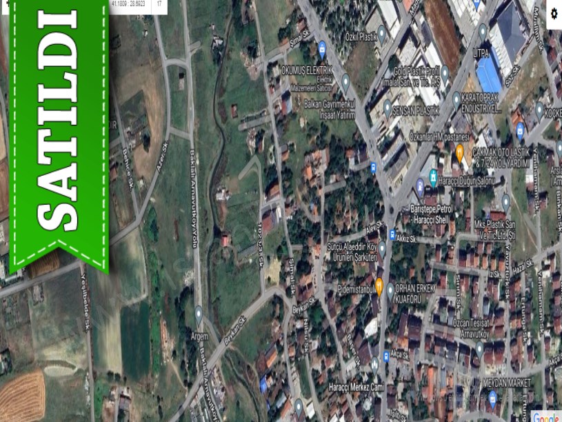 Arnavutköy Haraççıda Satılık Arsa , 1,200 M2 Şehir Merkezinde Hisseli 