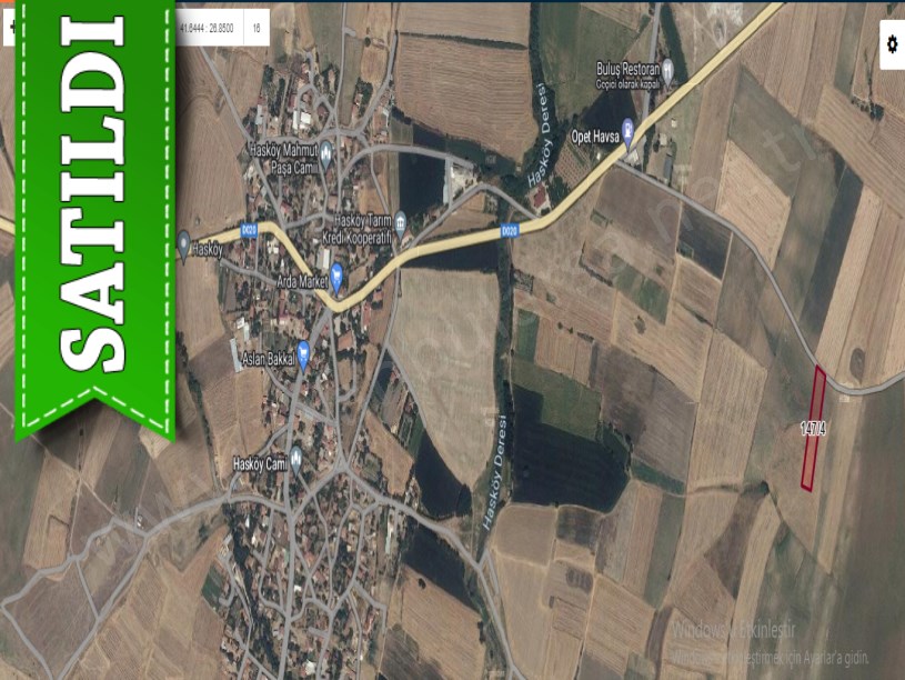 Edirne Havsa Hasköy Satılık Tarla , 4,346 m2 Yola Cephe Müstakil