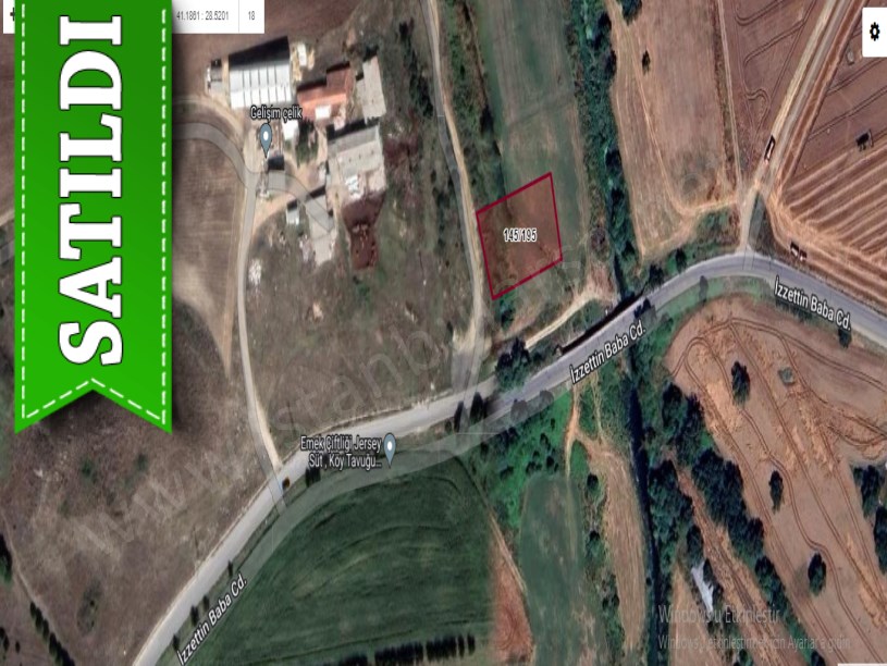Çatalca İzzettinde Satılık Arsa , 340 M2 Çaplı Çevrili Cadde Cephe 