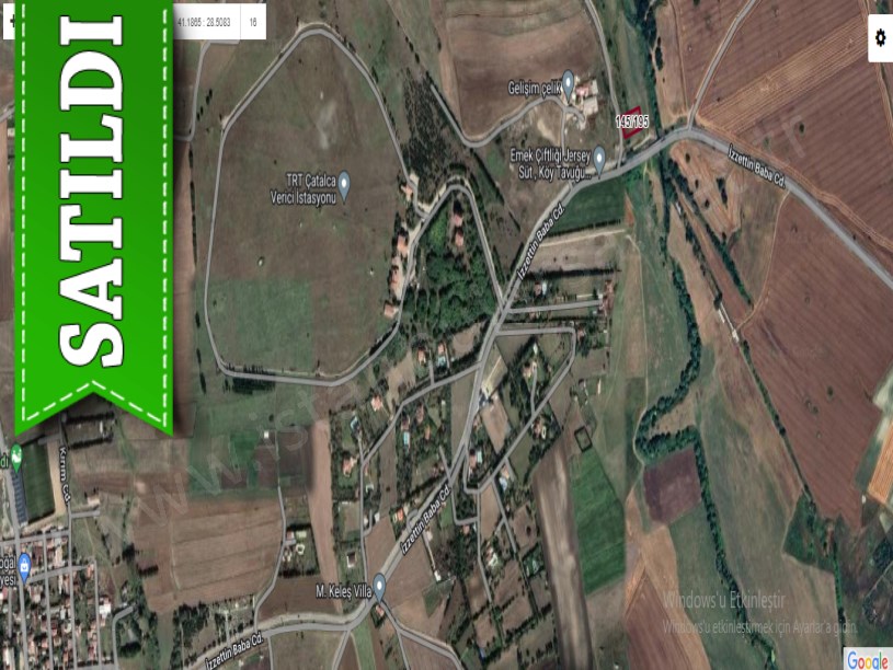 Çatalca İzzettinde Satılık Arsa , 340 M2 Çaplı Çevrili Cadde Cephe 