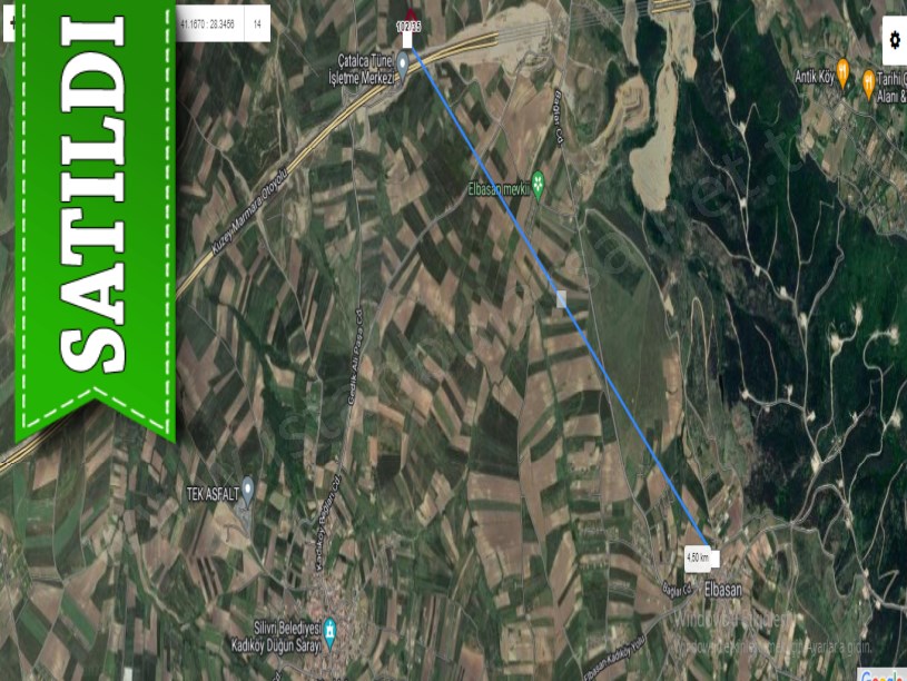 Çatalca Elbasanda Satılık Arsa , 350 m2 Çaplı Yolu Var
