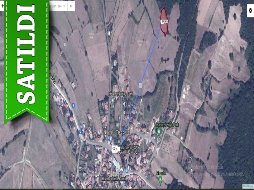 Çatalca Hisarbeylide Satılık Arsa , 250 M2 Çaplı Yeri Belli