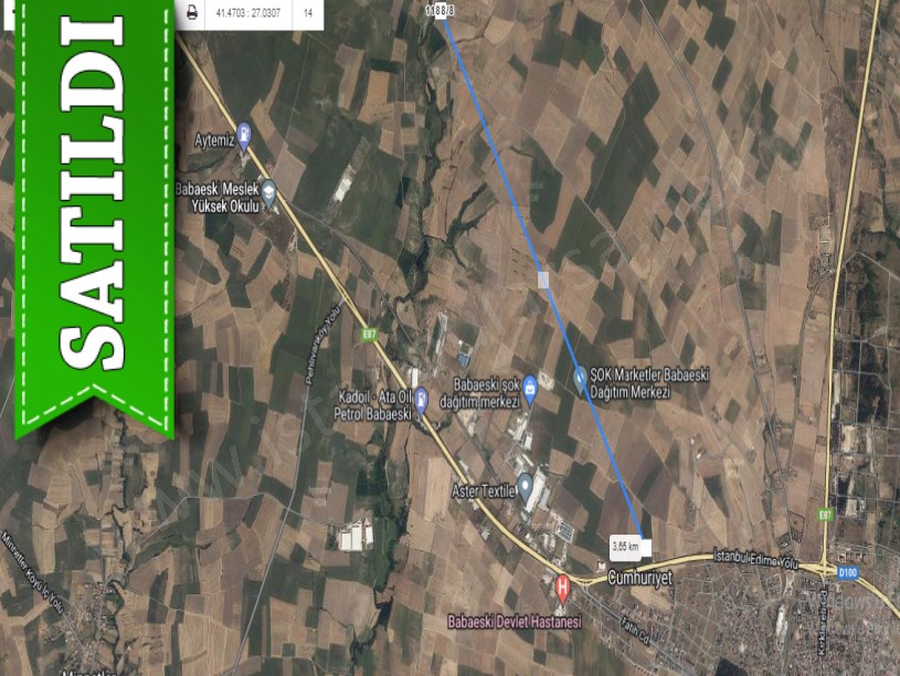Kırklareli Babaeski Cumhuriyet Mah. Satılık Tarla , 2,353 m2 Yolu Var Müstakil