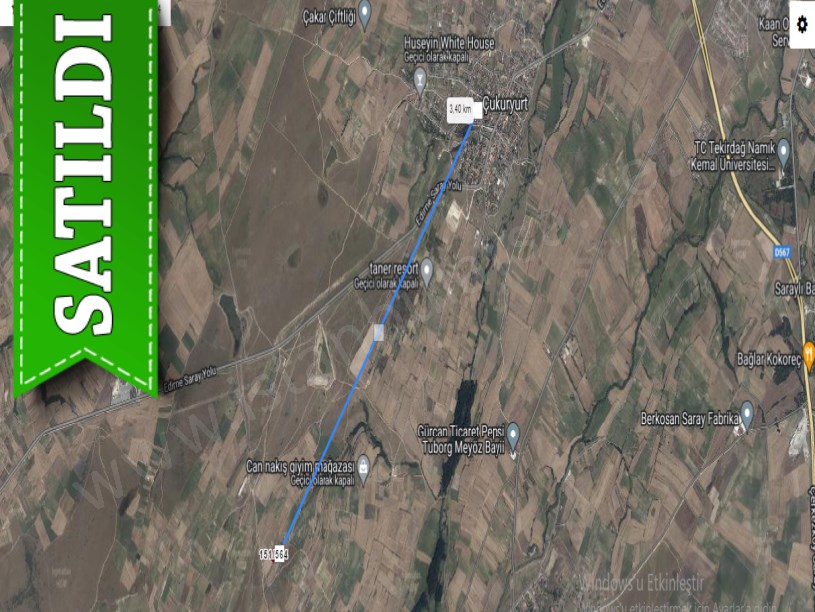 Tekirdağ Saray Çukuryurtta Satılık Tarla , 1,880 m2 Yolu Var Müstakil