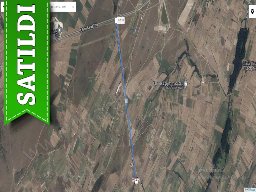 Tekirdağ Saray Çukuryurtta Satılık Tarla , 2,180 M2 Yolu Var Müstakil