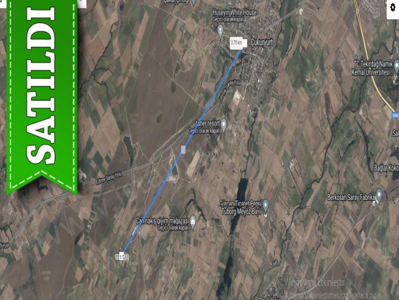 Tekirdağ Saray Çukuryurtta Satılık Tarla , 2,820 M2 Yolu Var Müstakil 
