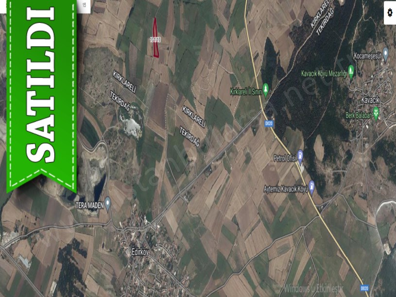 Kırklareli Vize Çakıllı Köyünde Satılık Arsa , 400 m2 Çaplı Yolu Var