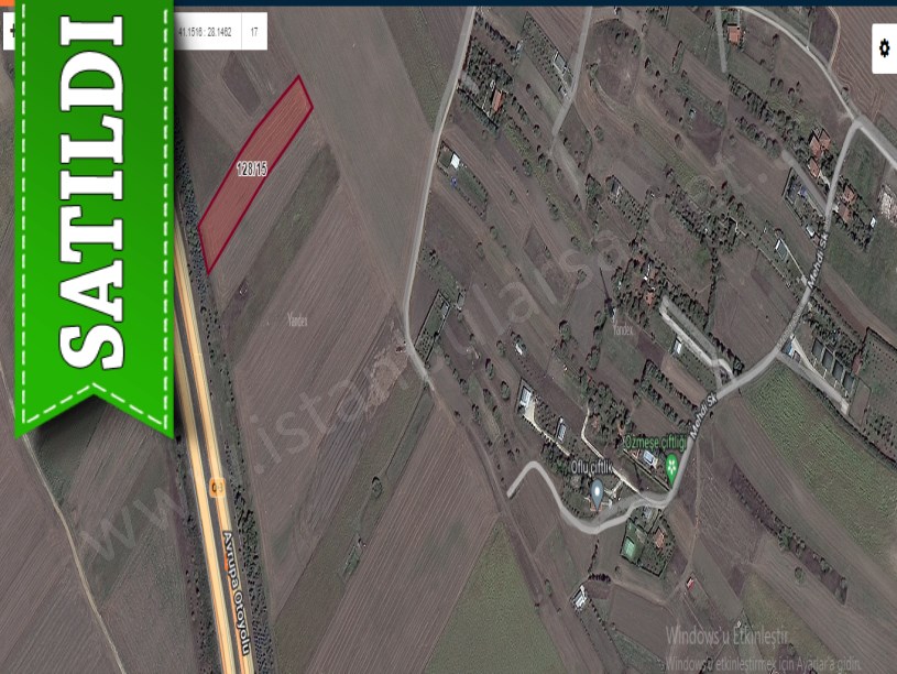 Silivri Seymende Satılık Arsa , 291 M2 Hisseli Otoyola Cephe 
