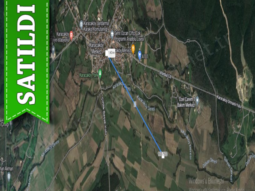Çatalca Karacaköyde Satılık Arsa , 857 m2 Müstakil Yolu Var