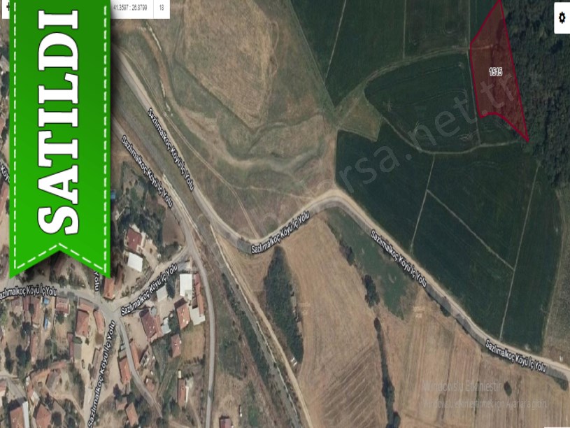 Edirne  Uzunköprü Sazlımalkoç Köyünde Satılık Arsa , 204 m2 Yolu Var Hisseli 