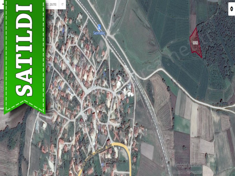 Edirne  Uzunköprü Sazlımalkoç Köyünde Satılık Arsa , 204 m2 Yolu Var Hisseli 