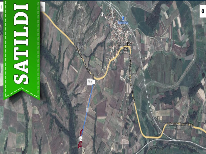 Edirne  Uzunköprü Sazlımalkoç Köyünde Satılık Arsa , 550 M2 Yolu Var Hisseli 