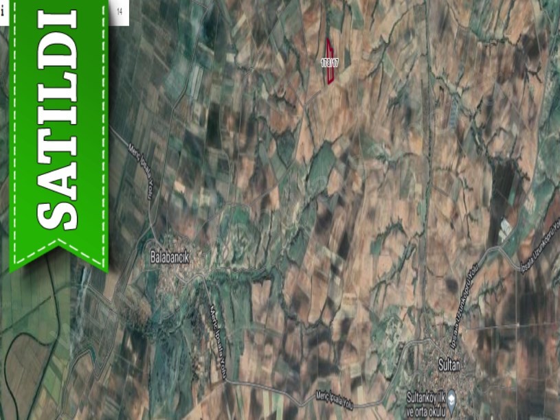 Edirne İpsala Balabancık Köyünde Satılık Arsa , 1,700 m2 Resmi Yolu Var 