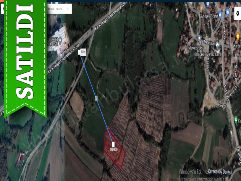Çatalca Karacaköyde Satılık Arsa , 225 M2 Hisseli 