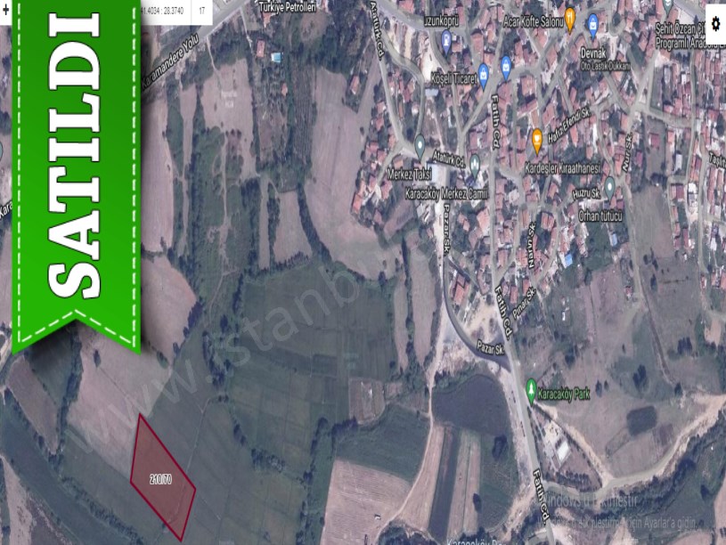 Çatalca Karacaköyde Satılık Arsa , 225 M2 Hisseli 