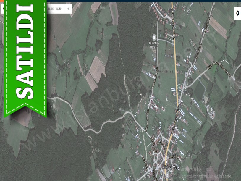 Çatalca Belgratta Satılık Arsa , 1,850 M2 Müstakil Yolu Var
