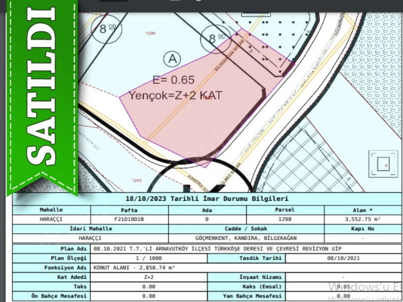 Arnavutköy Haraççıda Satılık Arsa ,  155 M2 Evlerin Yakını Yolu Var