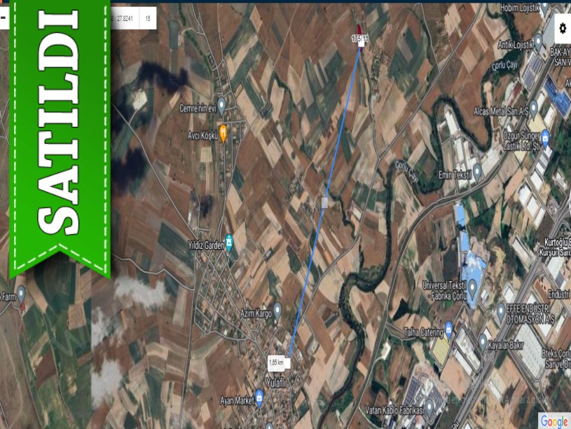 Tekirdağ Ergene Yulaflı Satılık Tarla , 1,553 m2 Yolu Var Evlerin Yakını
