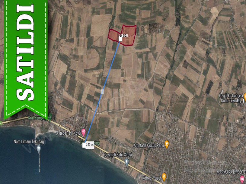 Tekirdağ Marmaraereğli Çeşmeli Mah Satılık Arsa , 182 m2 Yolu Var Evlerin Yakını 
