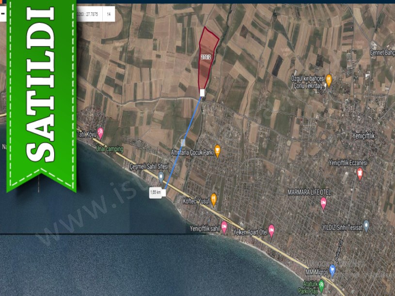 Tekirdağ Marmaraereğli Çeşmeli Mah Satılık Arsa , 260 m2 Merkezde Hisseli 