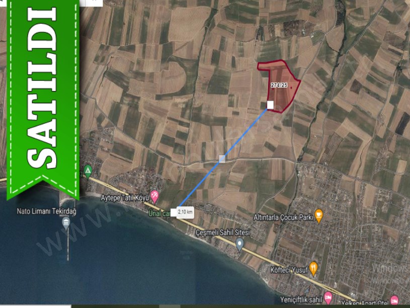 Tekirdağ Marmaraereğli Çeşmeli Mah Satılık Arsa , 236 m2 Hisseli Yolu Var