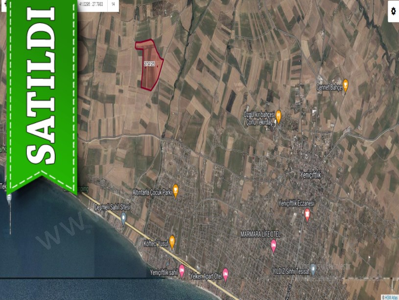 Tekirdağ Marmaraereğli Çeşmeli Mah Satılık Arsa , 236 m2 Hisseli Yolu Var
