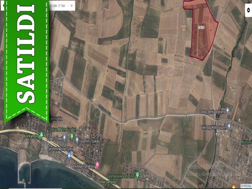 Tekirdağ Marmaraereğli Çeşmeli Mah Satılık Arsa , 236 m2 Hisseli Yolu Var