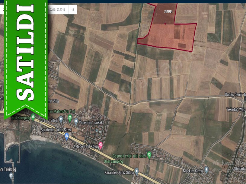 Tekirdağ Marmaraereğli Çeşmeli Mah Satılık Arsa , 241 m2 Yolu Var Hisseli 