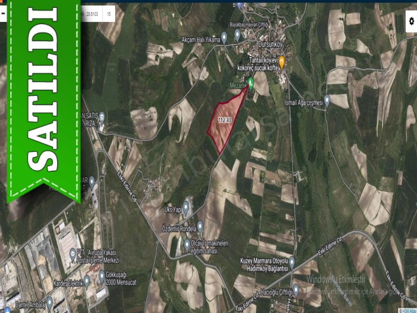 Arnavutköy Dursunköyde Satılık Arsa , 5,044 m2 Cadde Cephe Hisseli 