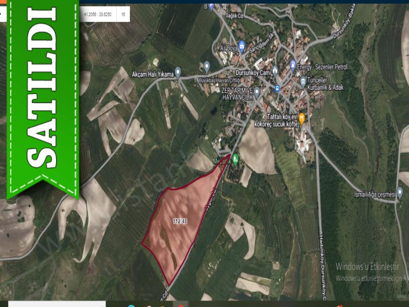 Arnavutköy Dursunköyde Satılık Arsa , 5,044 m2 Cadde Cephe Hisseli 
