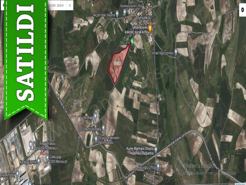 Arnavutköy Dursunköyde Satılık Arsa , 5,044 m2 Cadde Cephe Hisseli 