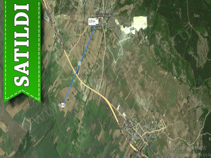 Kırklareli Vize Evrenlide Satılık Arsa , 632 m2 Hisseli