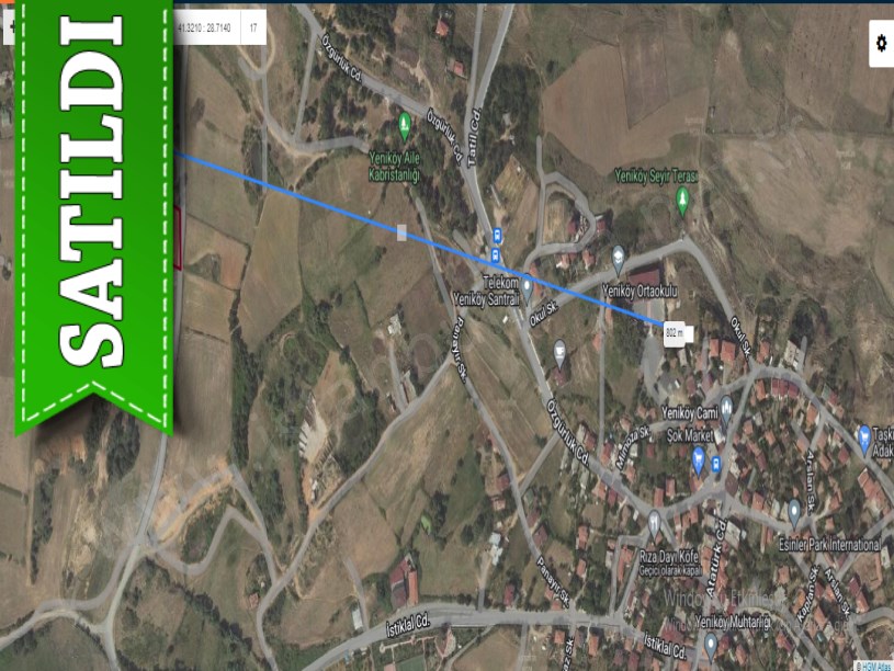 Arnavutköy Yeniköyde Satılık Arsa , 670 M2 Yolu Var Merkezde Hisseli