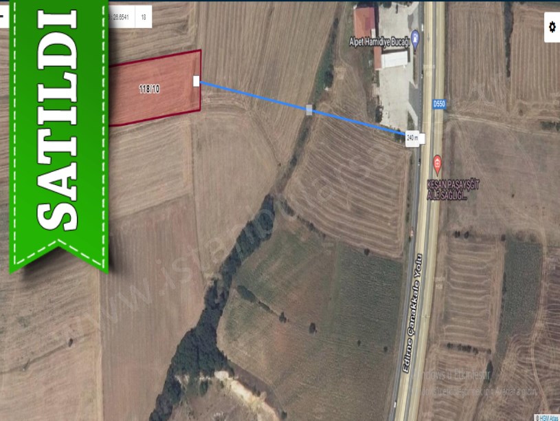 Edirne Uzunköprü Hamidiye Köyünde Satılık Arsa , 152 M2 Hisseli 
