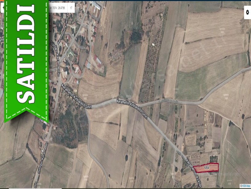 Edirne Süloğlu Keramettin Köyü Satılık Tarla , 2,140 m2 Asfalt Cephe Müstakil