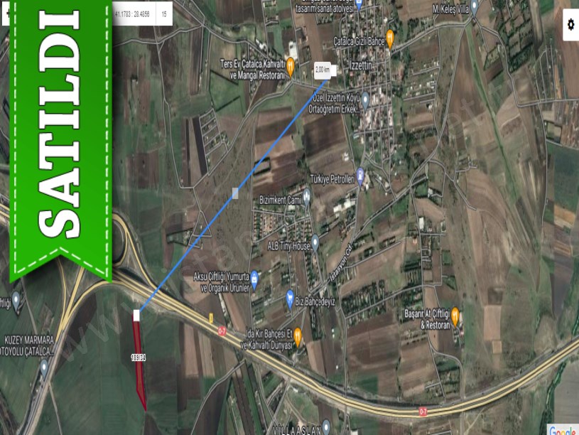Çatalca İzzettinde Satılık Arsa , 1000 M2 Çaplı Hisseli 