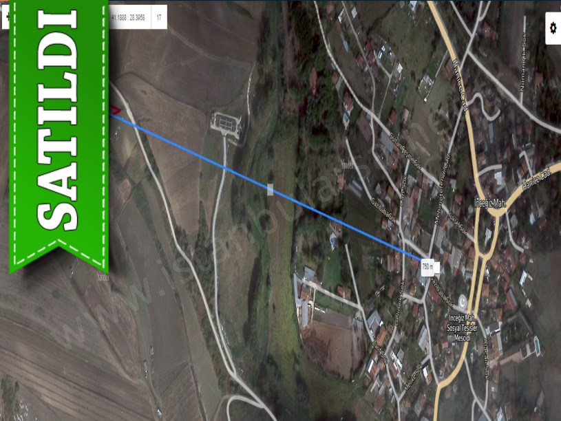 Çatalca İnceğizde Satılık Arsa , 606 M2 Çaplı Asfalt Cephe