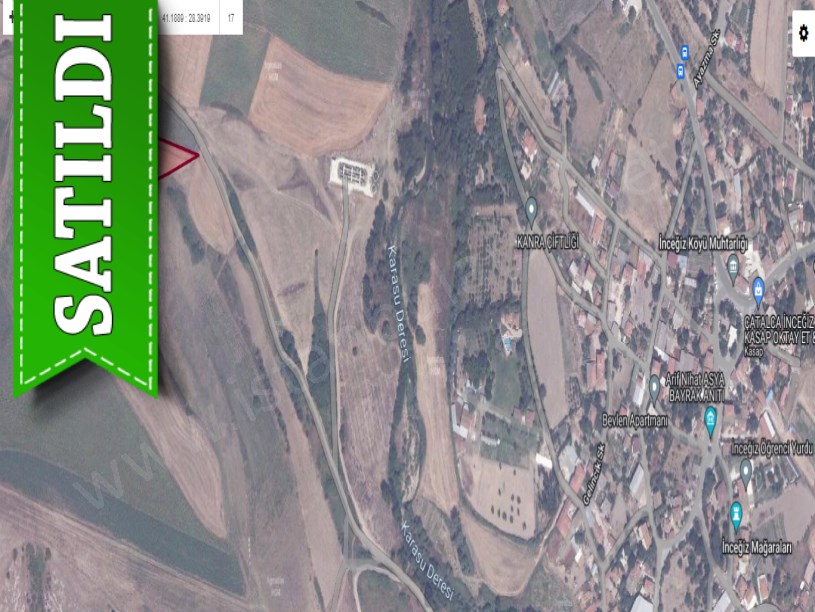 Çatalca İnceğizde Satılık Arsa , 606 M2 Çaplı Asfalt Cephe