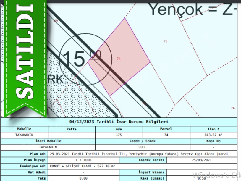 Arnavutköy Tayakadın Satılık Arsa , 570 m2 Yolu Var Merkezde